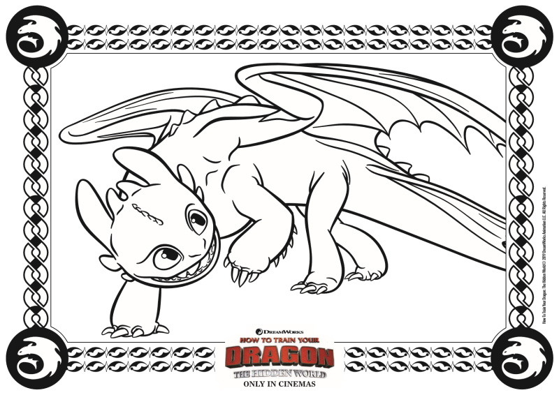 Toothless coloring page