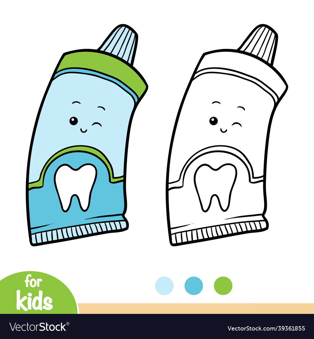 Coloring book toothpaste royalty free vector image