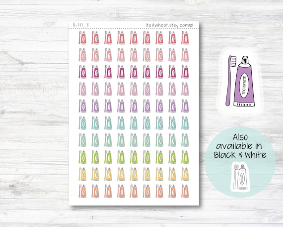 Toothbrushtoothpaste icon stickers toothbrushtoothpaste planner stickers toothbrush toothpaste doodle stickers g