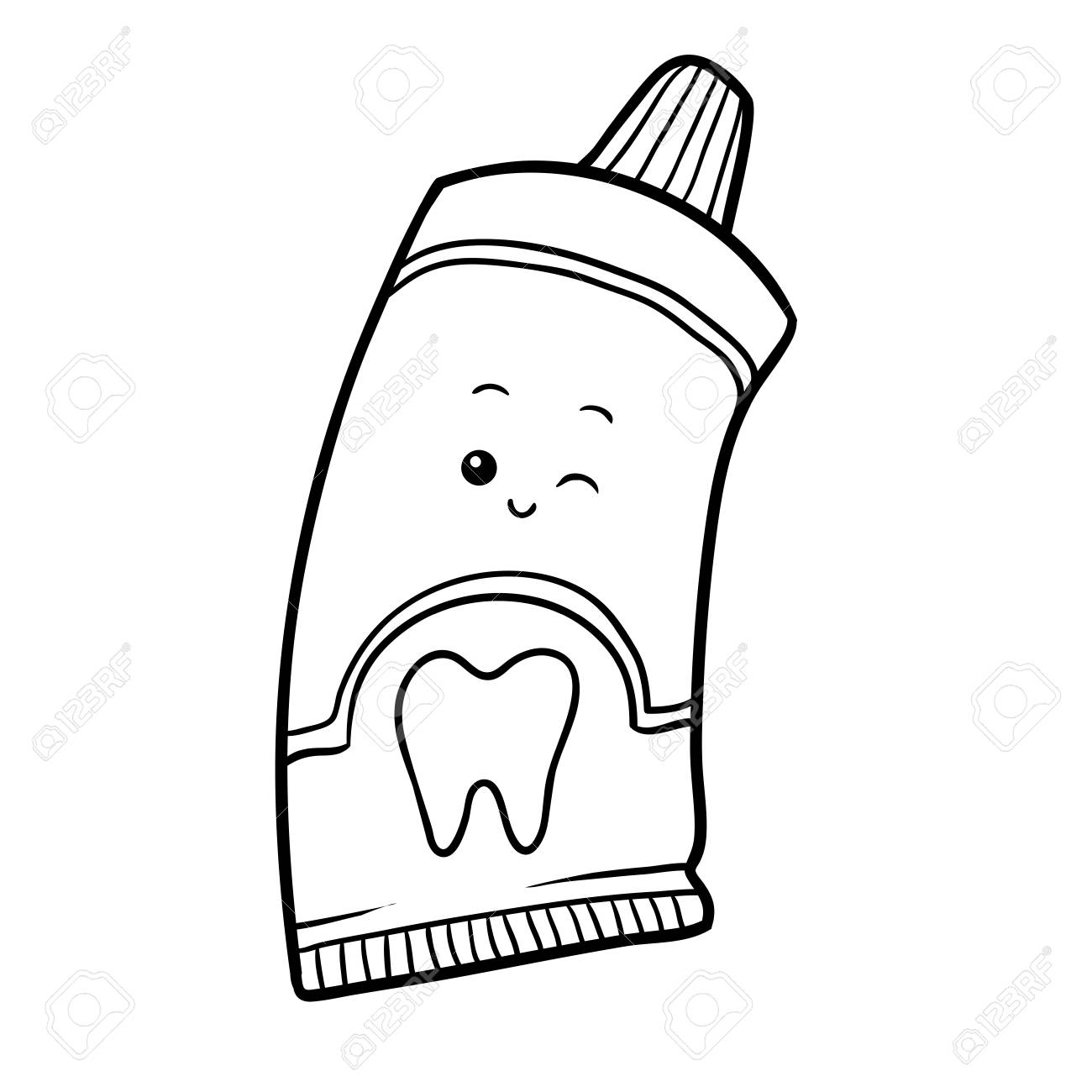 Coloring book for children toothpaste royalty free svg cliparts vectors and stock illustration image