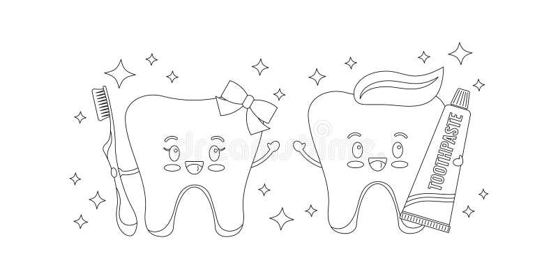 Tooth coloring page stock illustrations â tooth coloring page stock illustrations vectors clipart