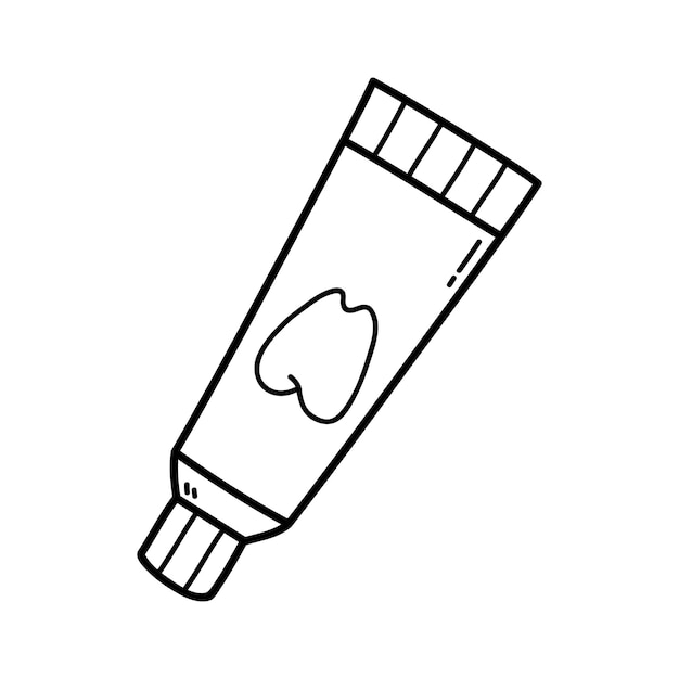 Premium vector coloring page with doodle toothpaste