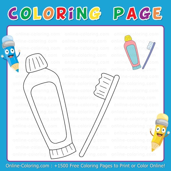 Toothpaste free online coloring page