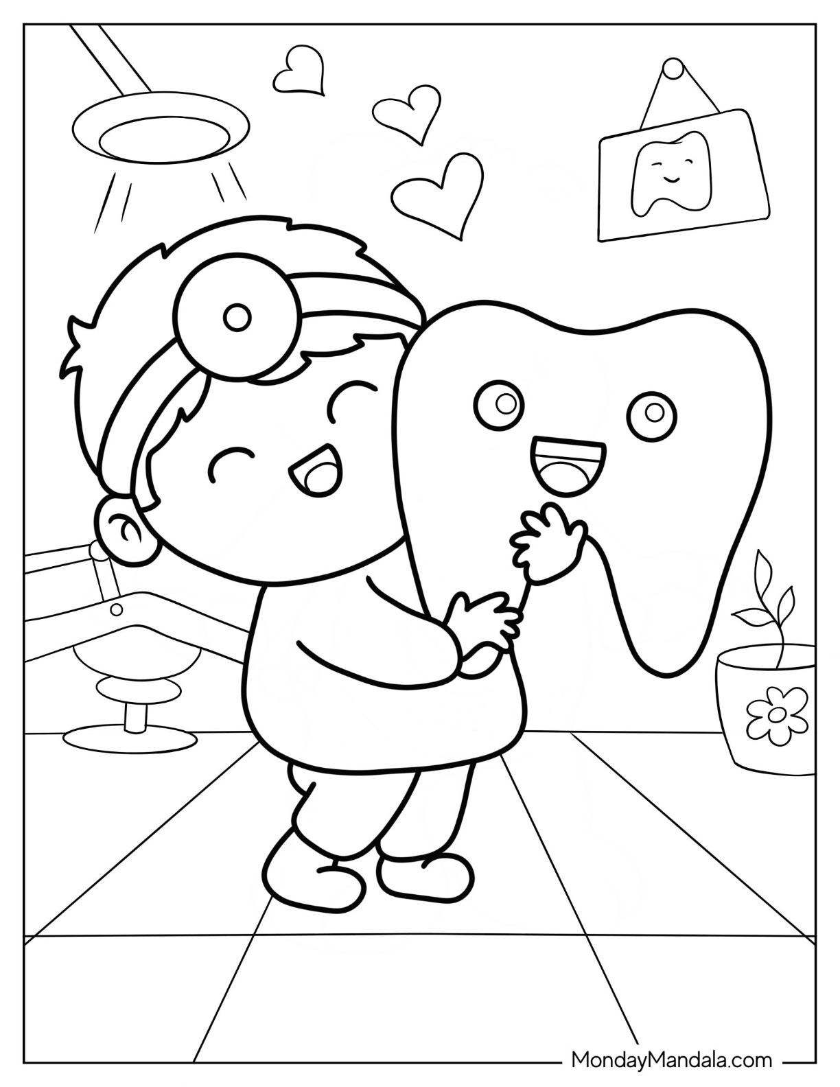 Dentist coloring pages free pdf printables