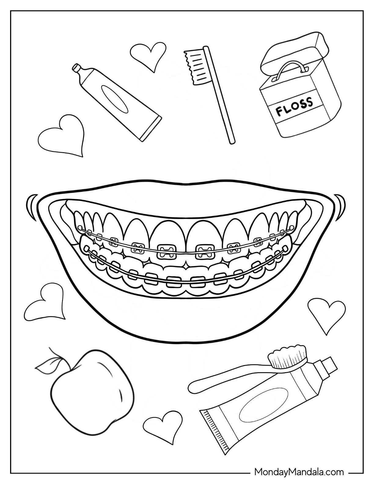 Dentist coloring pages free pdf printables