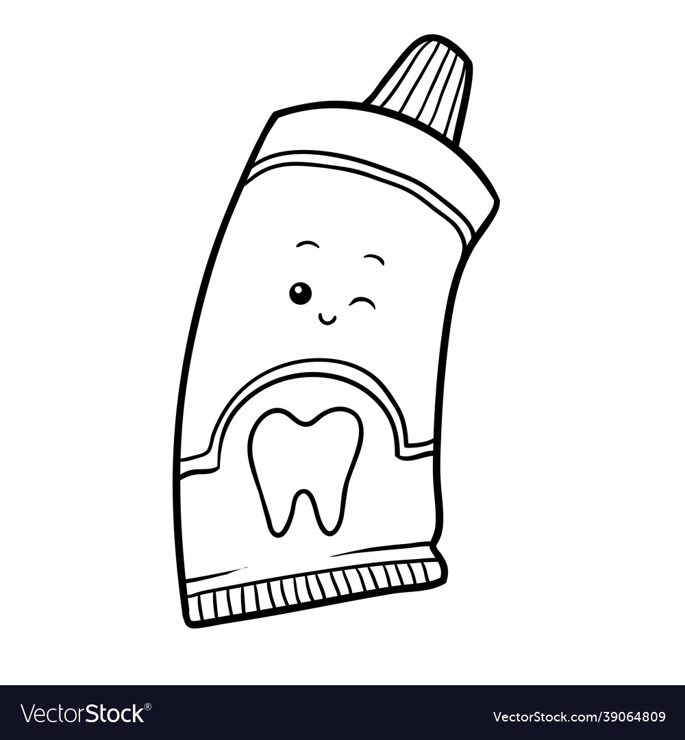 Coloring book toothpaste royalty free vector image