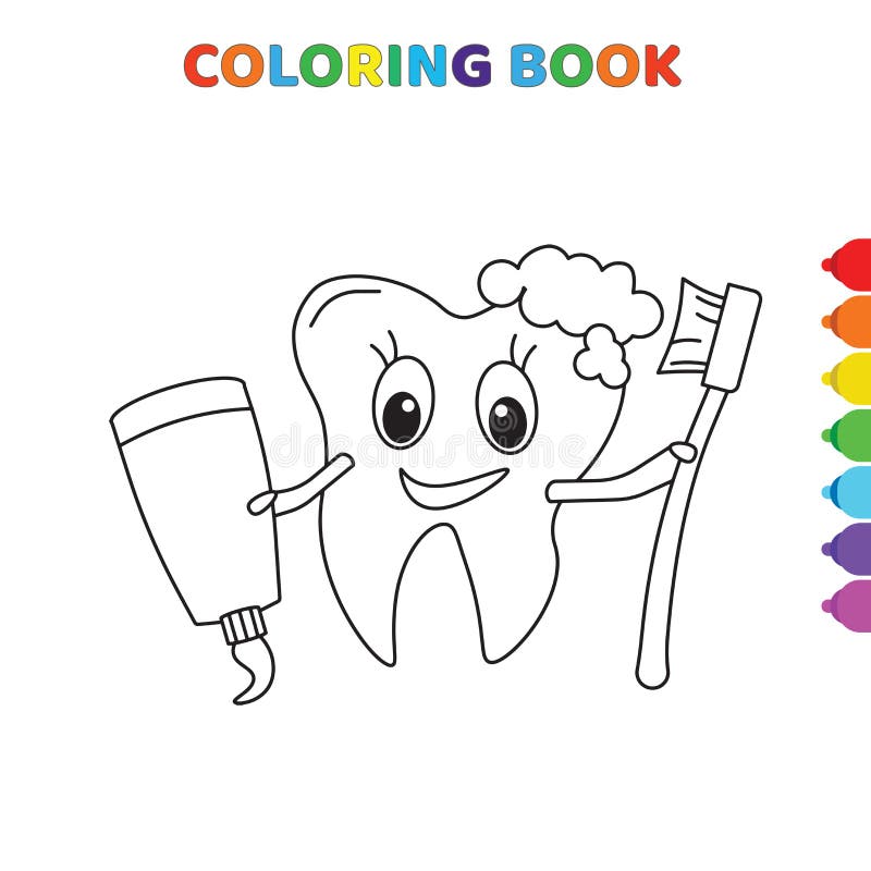 Toothbrush coloring stock illustrations â toothbrush coloring stock illustrations vectors clipart