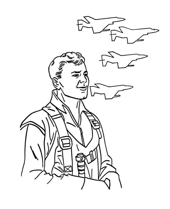 A pilot coloring page