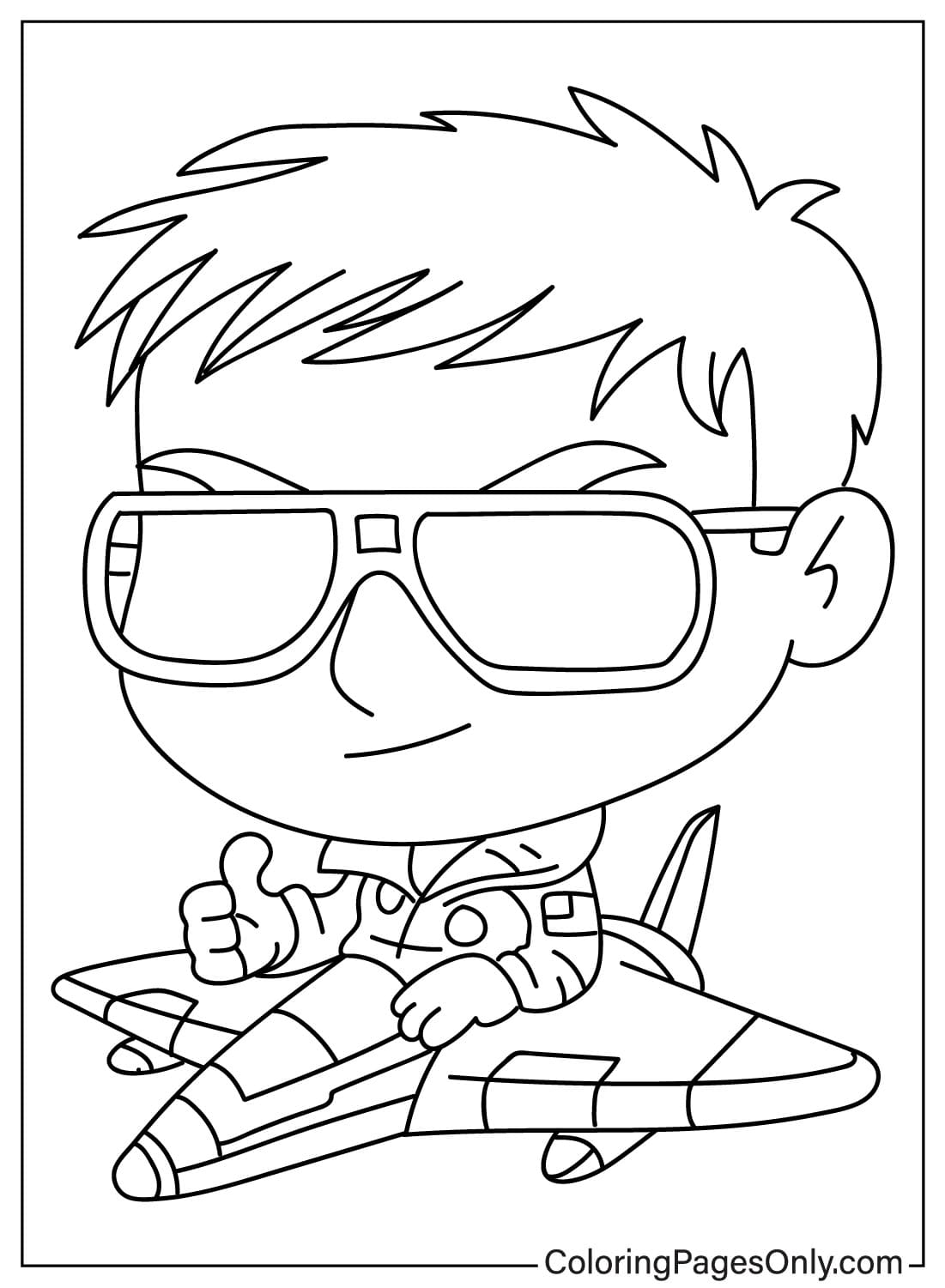 Tom cruise from top gun maverick coloring page