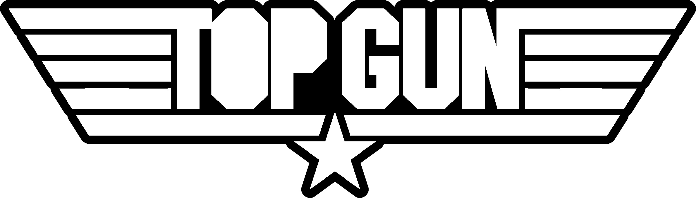 Top gun logo black and white