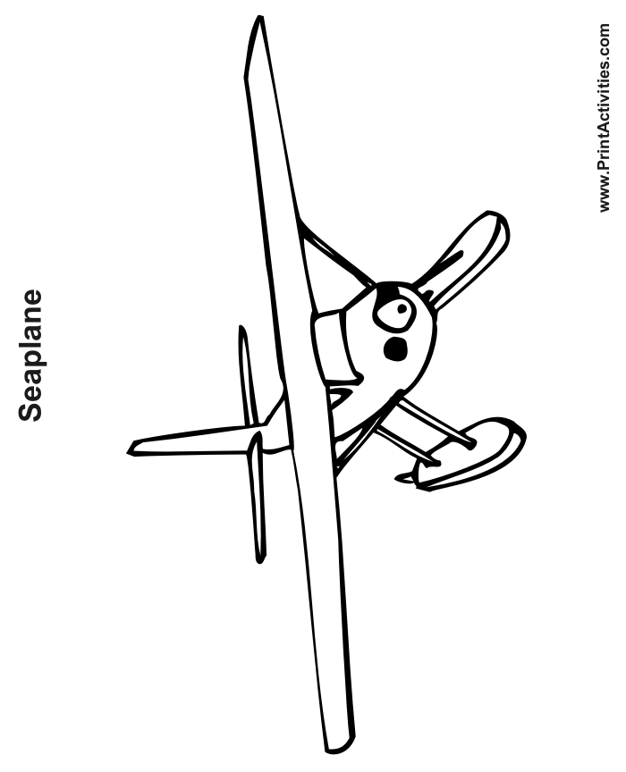 Airplane coloring page seaplane