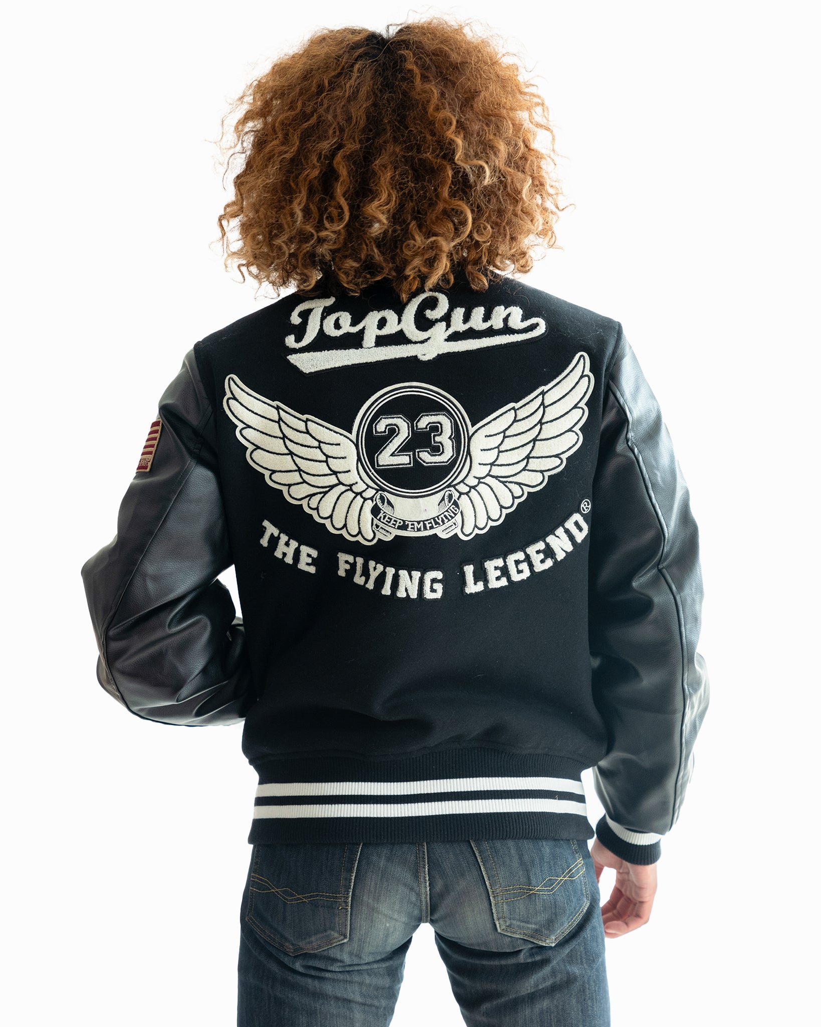 Top gun mens the flying legend varsity jacket â top gun store