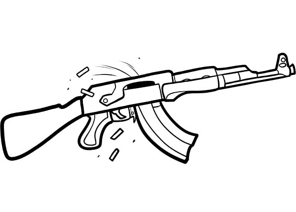 Kalashnikov ak guns coloring pages