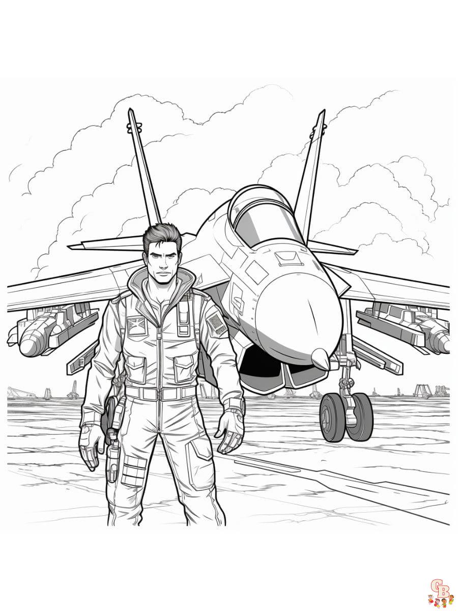 Printable top gun coloring pages free for kids and adults