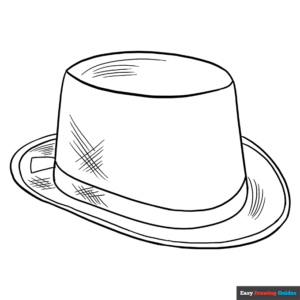 Top hat coloring page easy drawing guides