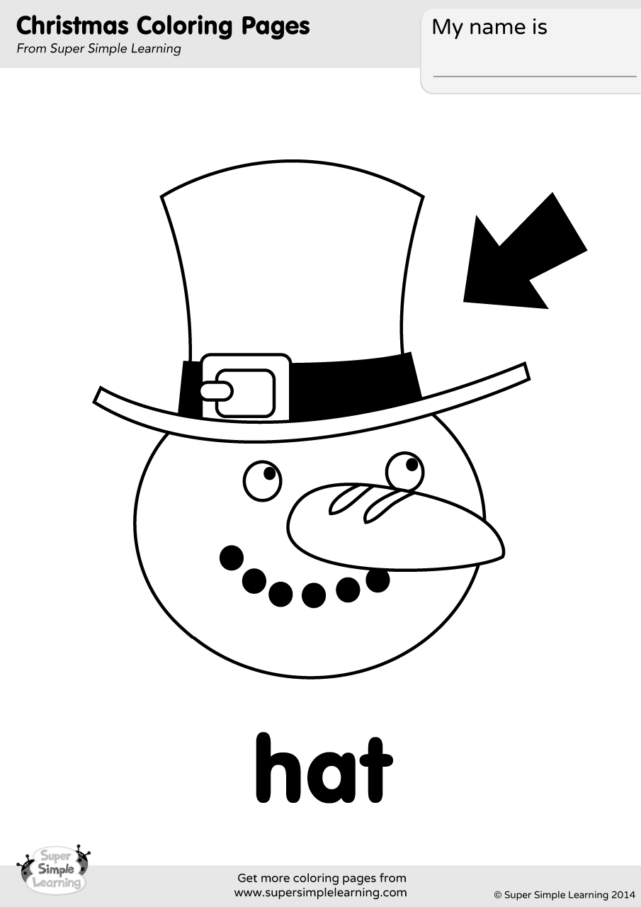 Hat coloring page