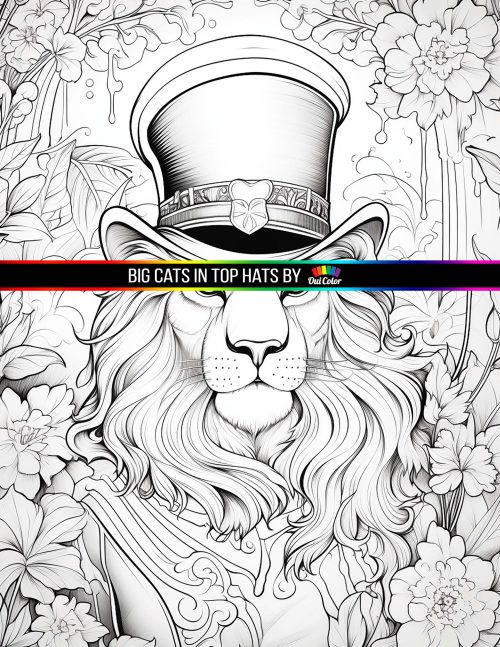 Big cats in top hats coloring book a stylish big cat coloring journey