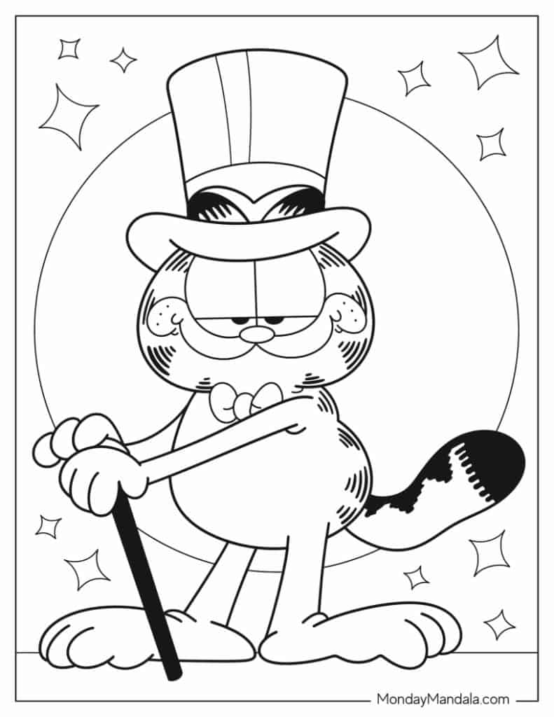 Garfield coloring pages free pdf printables