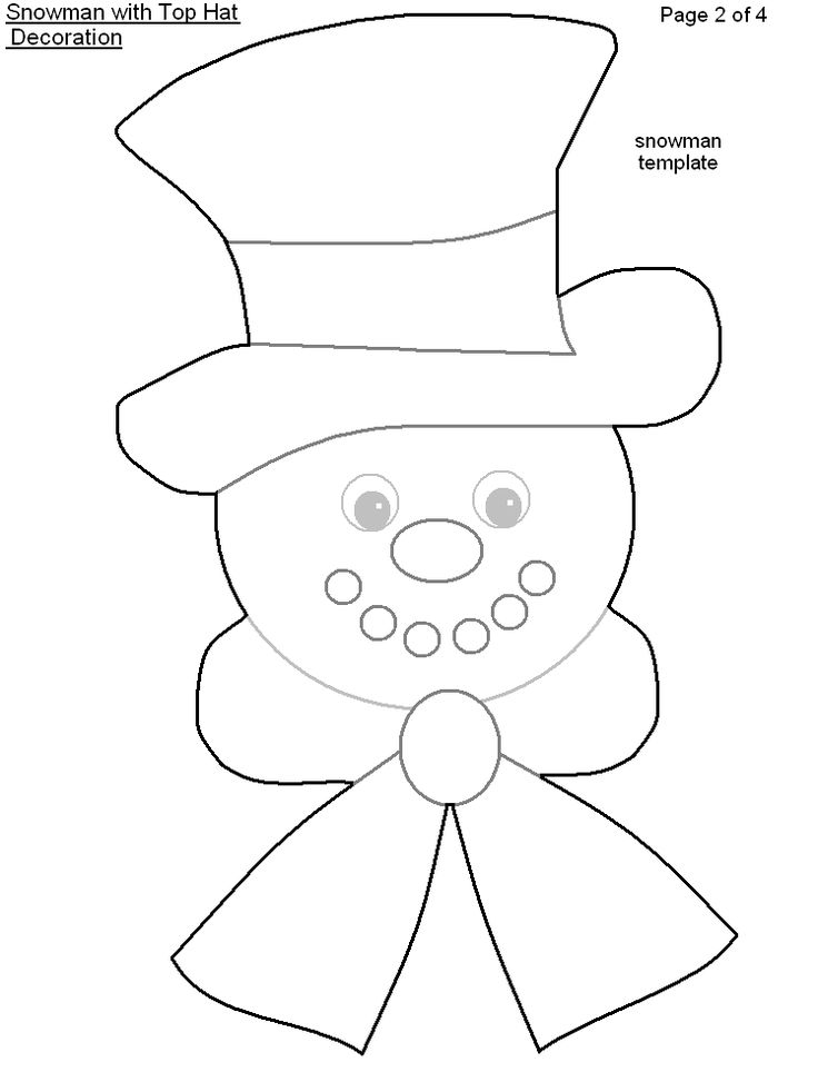 Free printable christmas snowman with top hat wall decoration snowman hat pattern christmas projects for kids merry christmas coloring pages