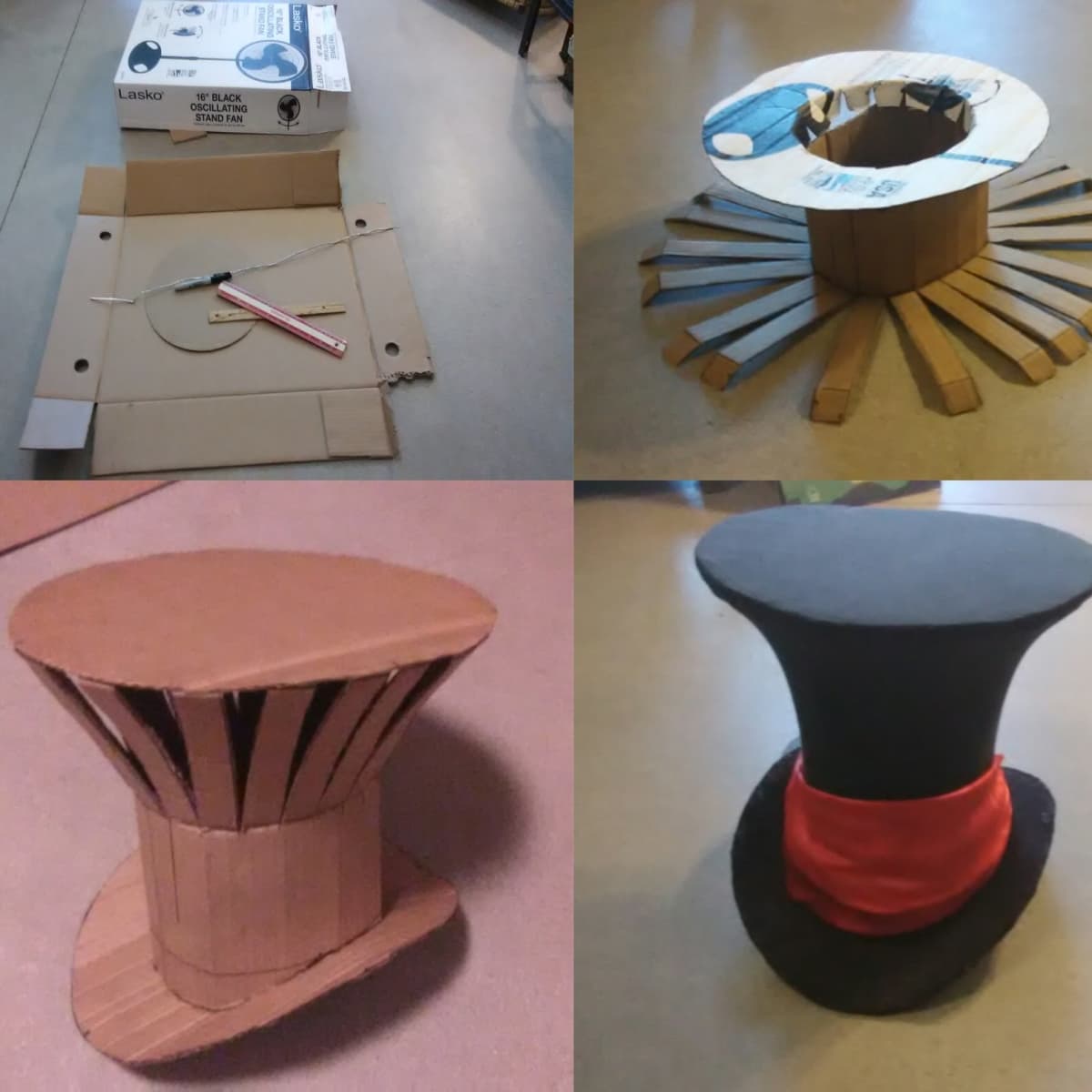 How to build an upcycled mad hatter top hat