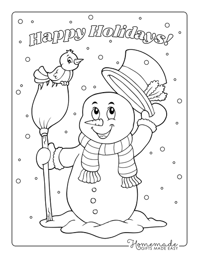 Best snowman coloring pages for kids adults