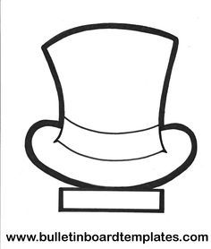 Top hat pattern use the printable outline for crafts creating hat template snowman hat pattern snowman hat