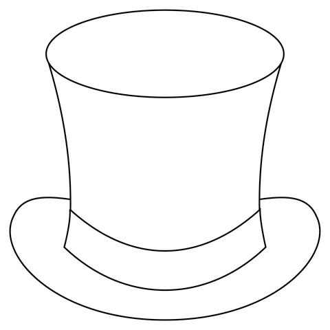 Top hat coloring page free printable coloring pages