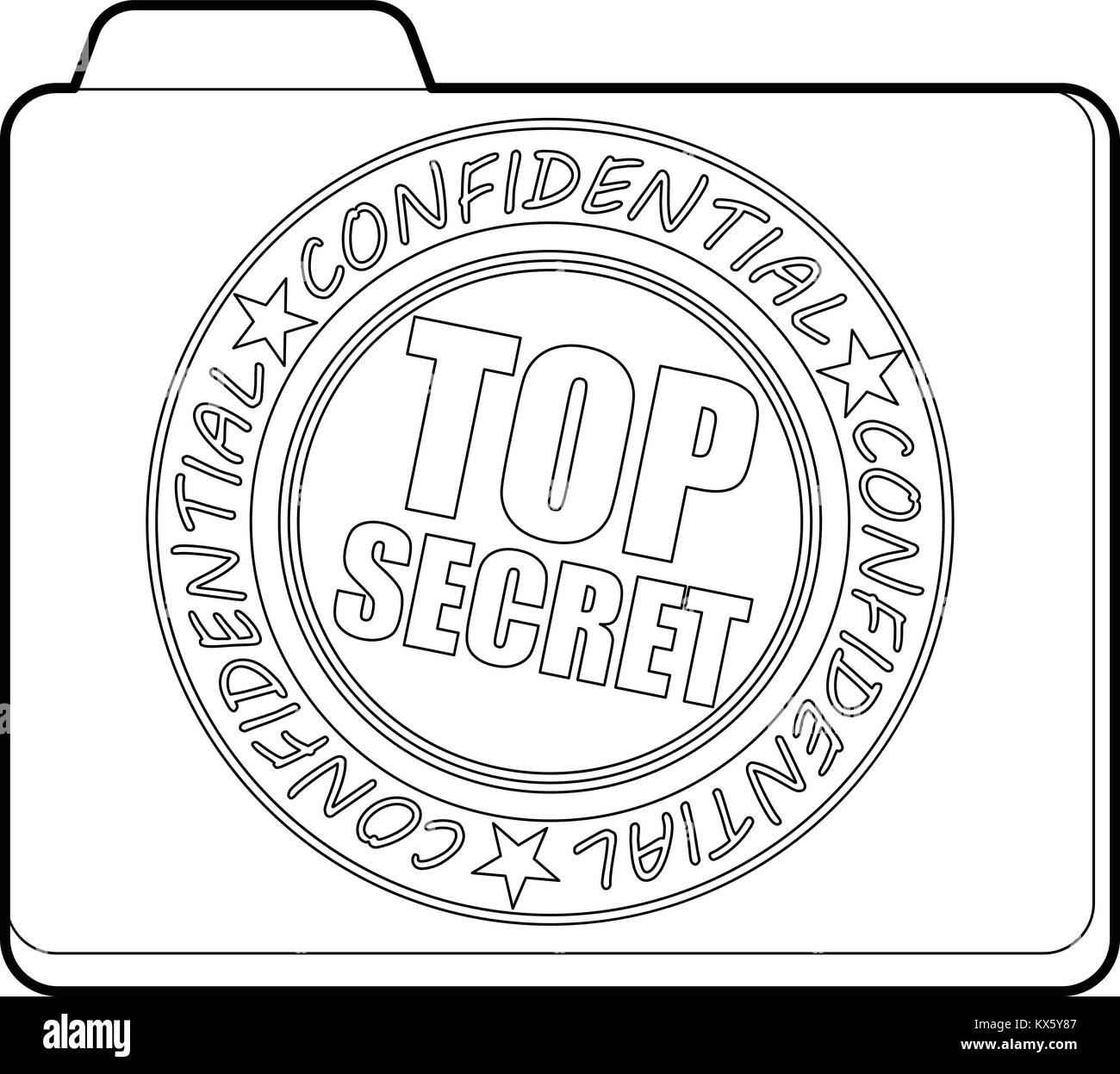 Top secret icon outline style stock vector image art