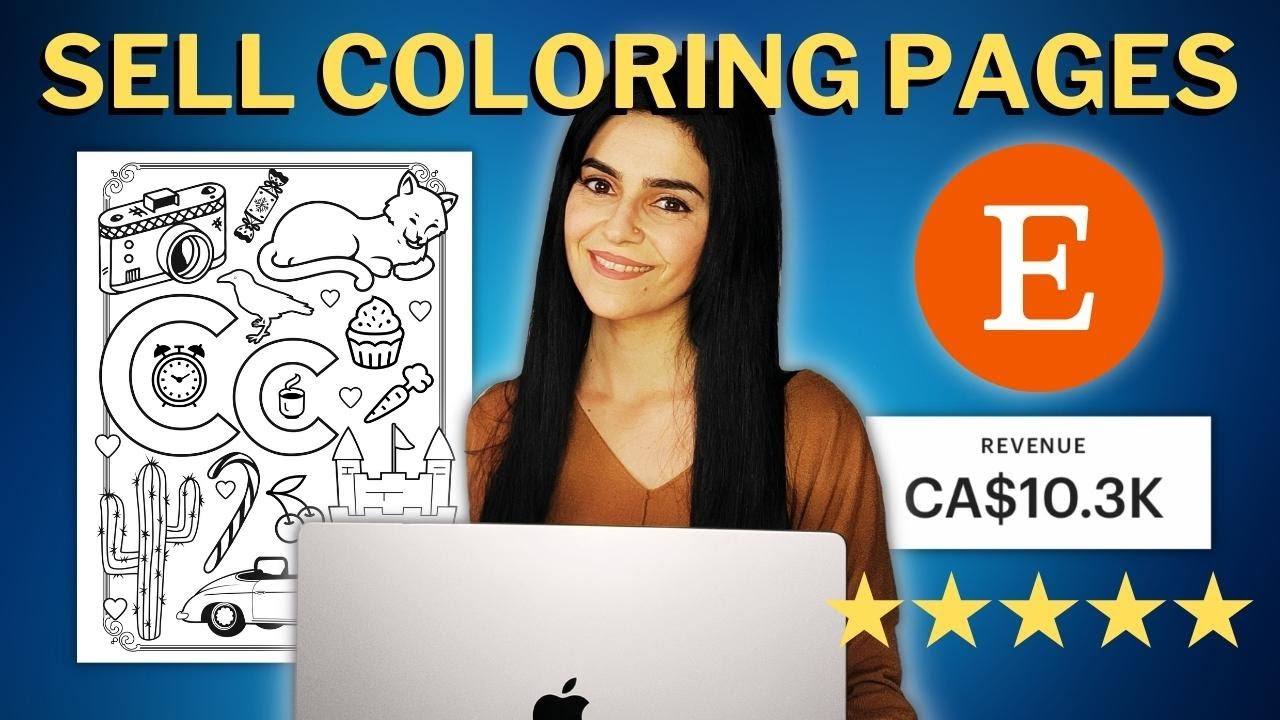 Create and sell printable coloring pages on etsy