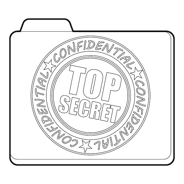 Premium vector top secret icon outline illustration of top secret vector icon for web