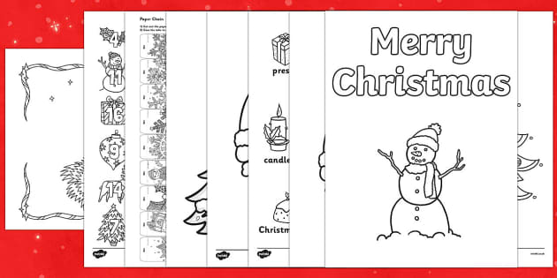 Christmas louring pages pack