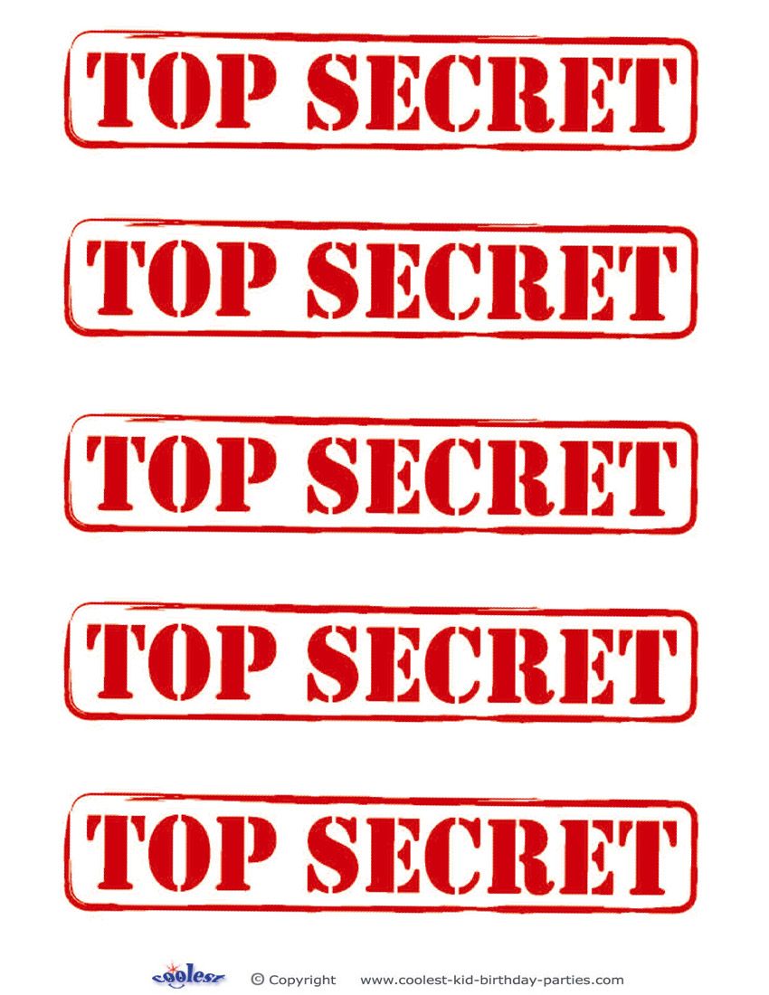 Printable top secret signs spy party secret agent party detective party