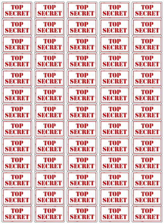 Top secret labels stickers labels per sheet ideal for a variety of uses no messy rubber stamp simply peel and apply