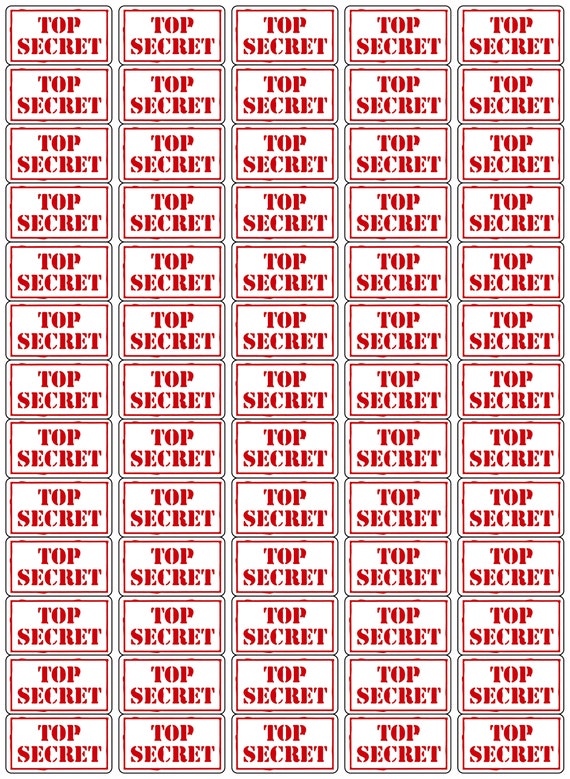 Top secret labels stickers labels per sheet ideal for a variety of uses no messy rubber stamp simply peel and apply