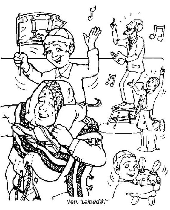 Simchat torah coloring pages printable for free download