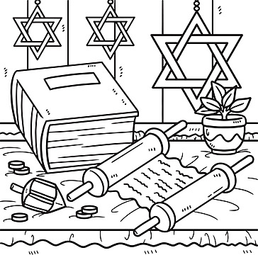 Hanukkah torah scroll and book illustration colouring book eight days book vector book drawing rat drawing scroll drawing png and vector with transparent background for free download