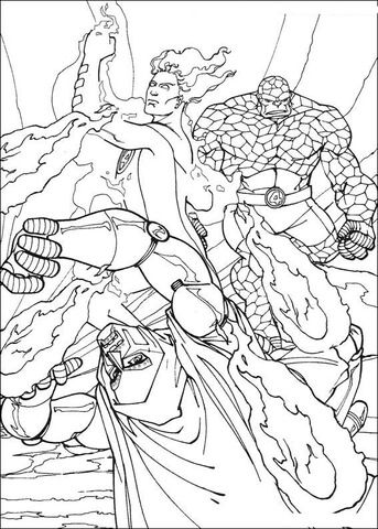 The human torch is fighting coloring page from fantastic four category select from printable craâ cartoon coloring pages coloring pages coloring pictures