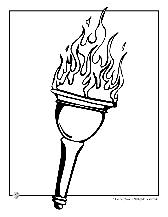 Olympic torch coloring page