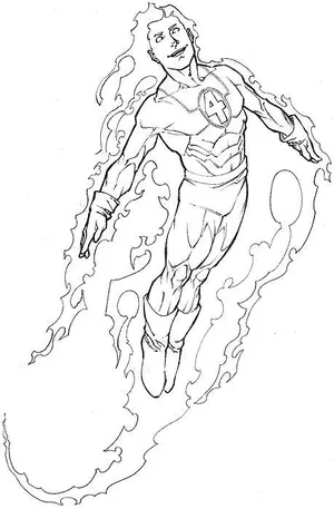 Human torch coloring pages