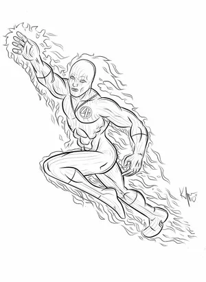 Human torch coloring pages