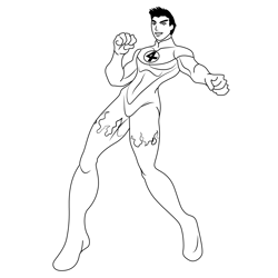 The human torch coloring page for kids