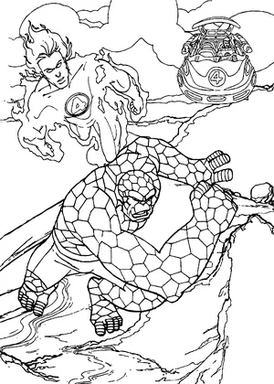 Human torch coloring pages