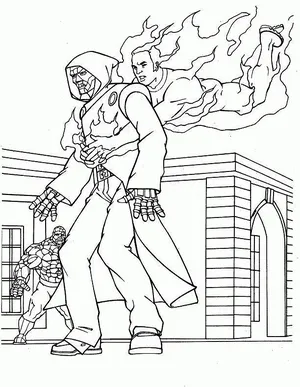 Human torch coloring pages