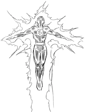 Human torch coloring pages