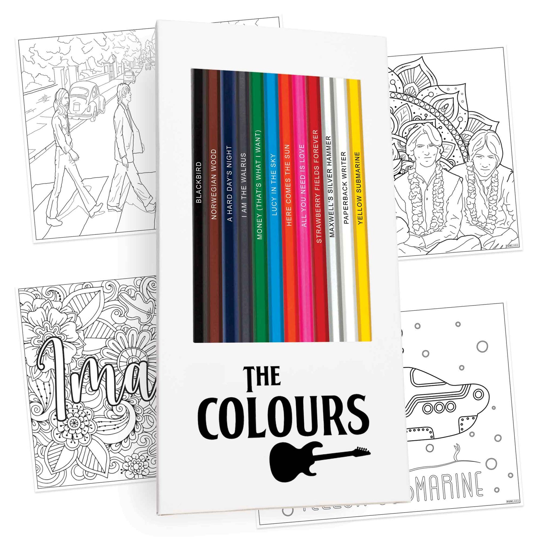 The beatles inspired colored pencils coloring pages gift bundle â pop colors