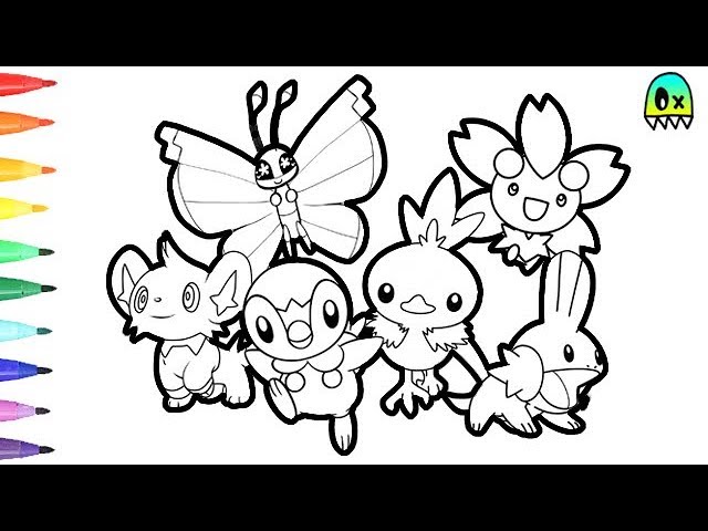 Pokeon coloring pages torchic and friends colouring book fun