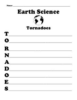 Tornadoes acrostic poem with word search by bac education tpt