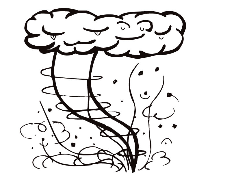 Tornado coloring pages