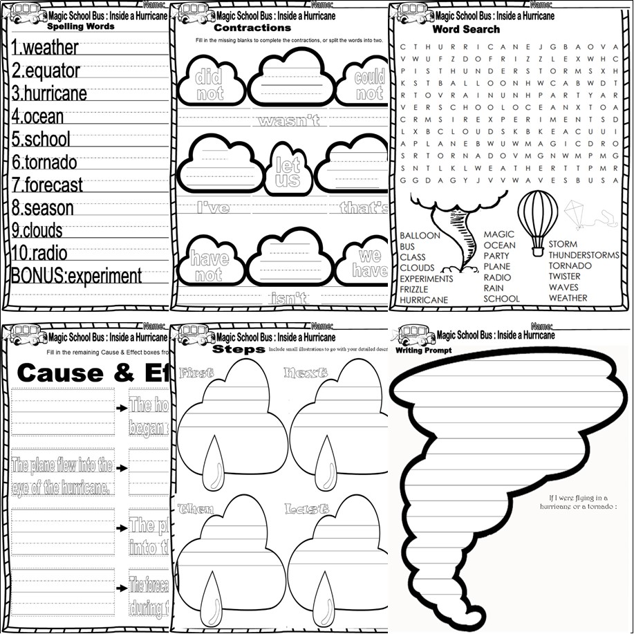 Magic school bus inside a hurricane book panion science weather made by teachers