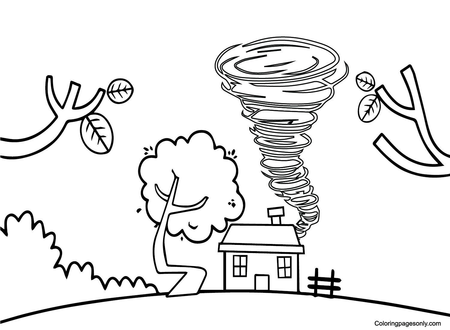 Tornado coloring pages